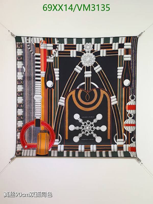 Hermes Luxurious Real Silk Scarf 90x90CM - Elegant Equestrian Design