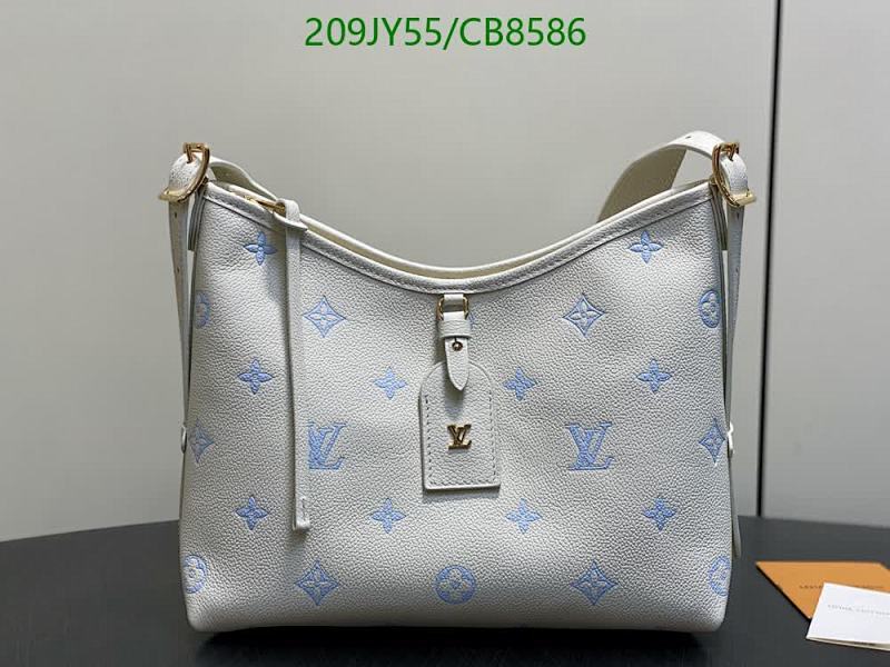 Louis Vuitton Monogram Leather Hobo Bag - White with Blue Accents