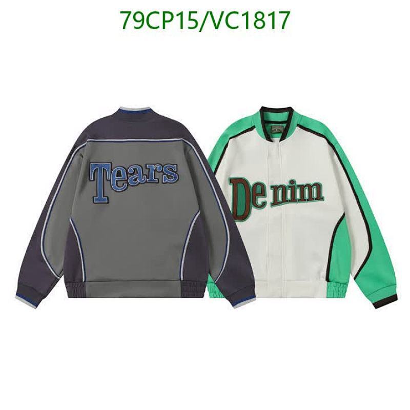 DENIM TEARS Unisex Long Sleeve Cotton Blend Varsity Jacket