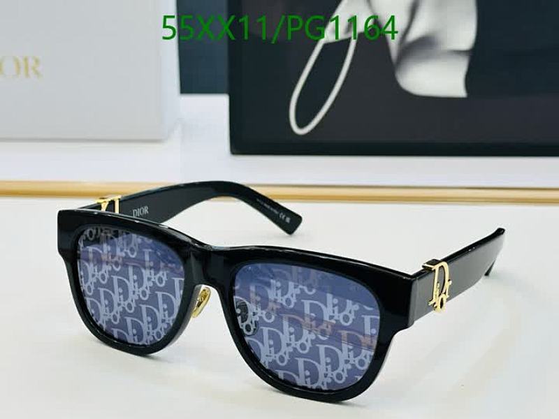 Dior Black Acetate Square Sunglasses with Monogram Lenses