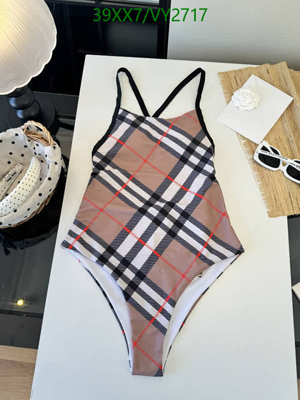 Burberry Plaid One-Piece Swimsuit for Women - Classic Check Pattern