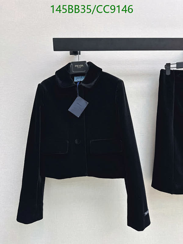 Prada Velvet Cropped Jacket & Trousers Set - Elegant Black Two-Piece Outfit