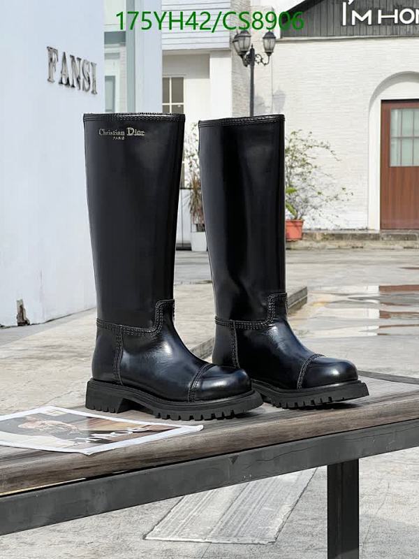 Christian Dior Women's Black Leather Knee-High Boots