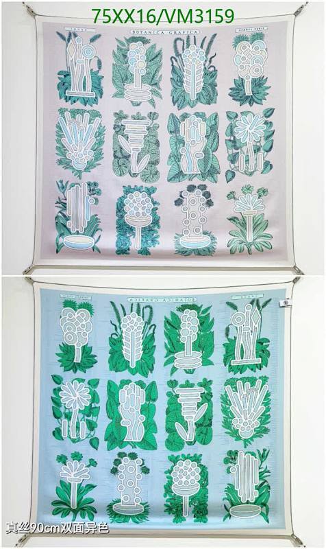 Hermès Silk Scarf VM3159 - 90cm Botanical Print Luxury Foulard