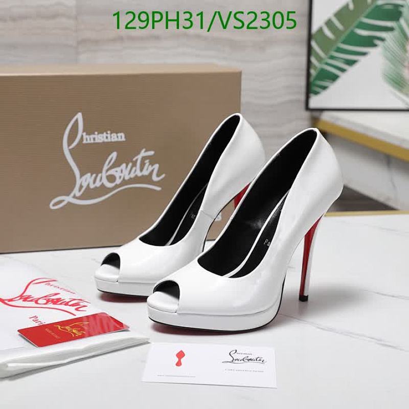 Christian Louboutin Women's White Patent Leather Peep-Toe Pumps 12CM Heels