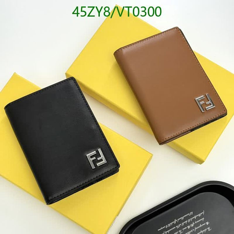 Fendi Bi-Fold Wallet - Classic Design, Cowhide Leather