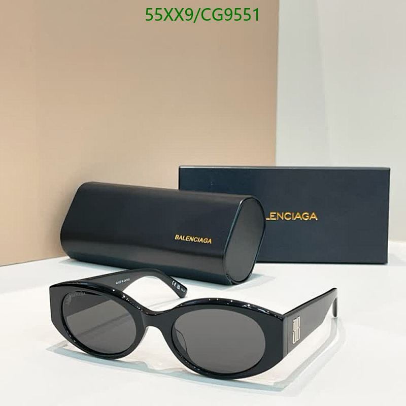 Balenciaga Oval Sunglasses CG9551 - Stylish Black Frames for Everyday Wear