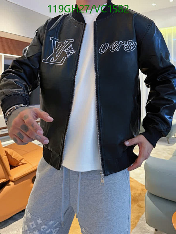 Louis Vuitton Men's Versity Bomber Jacket - Stylish Black Leather Outerwear