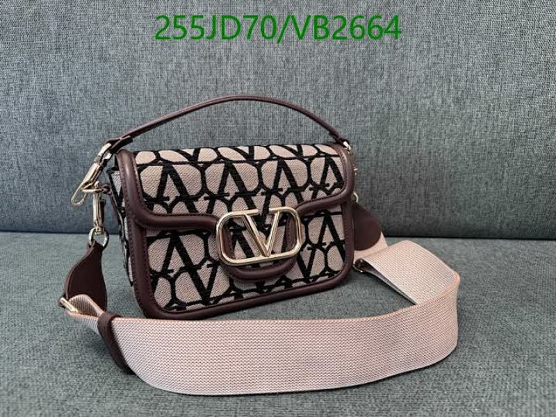 Valentino Garavani Locò Shoulder Bag in Canvas & Calfskin - Elegant Monogram Design