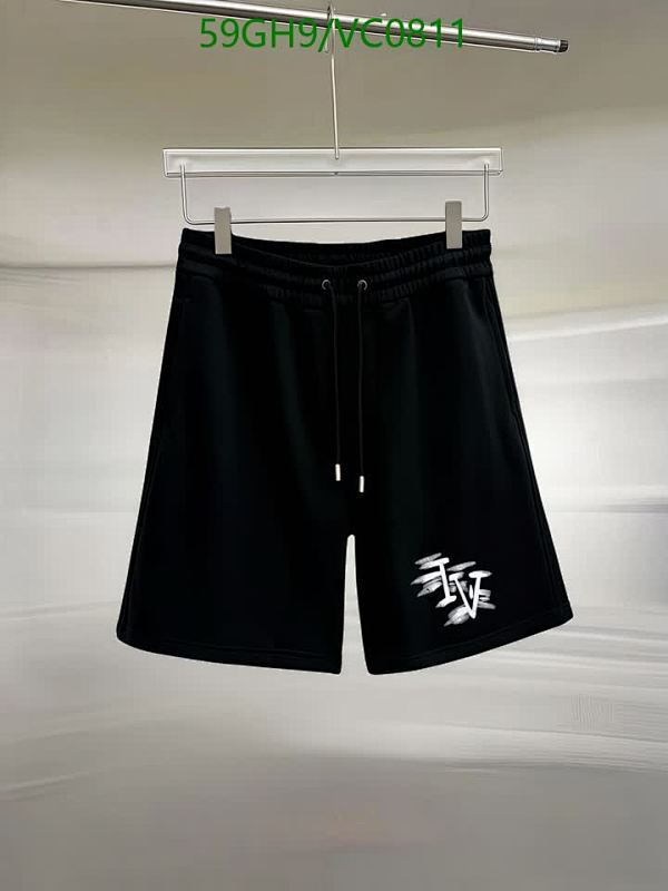 Louis Vuitton Men's Black Cotton Beach Shorts with Signature Logo Detail