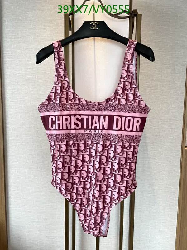 Christian Dior Women's Monogram One-Piece Swimsuit - Stylish Pink & Burgundy