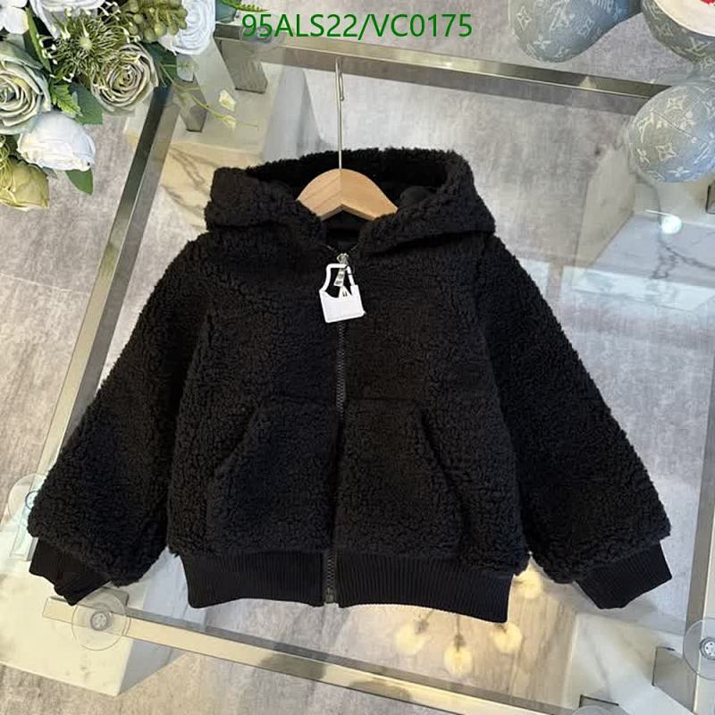 Moncler Kids Black Lambskin Fleece Hooded Jacket
