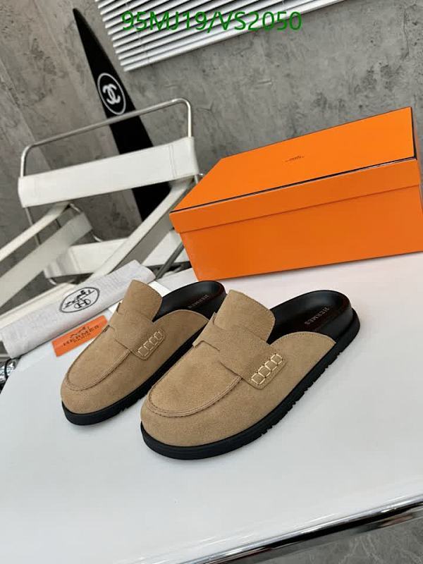 Hermes Men's Sheepskin Loafer Mules - Tan Suede Slip-On Comfort Shoes