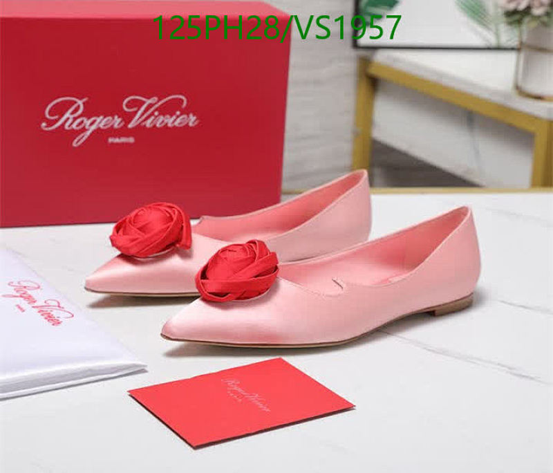Products 6 Roger Vivier Women's Rose Ballet Flats - Elegant Pink Silk & Leather Shoes