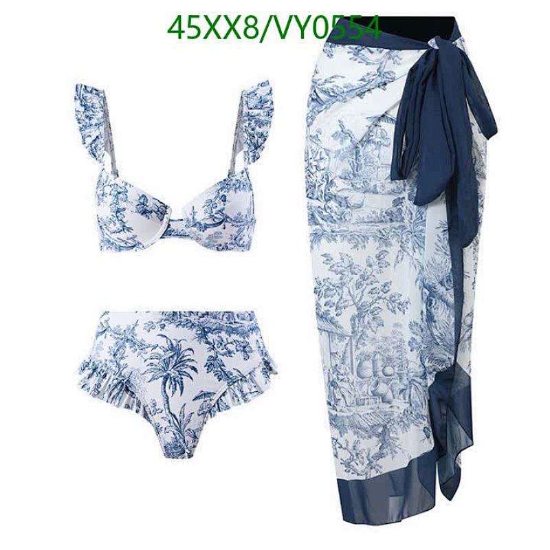 Chic Dior-Inspired Toile de Jouy Swimsuit & Sarong Set - Perfect Beachwear