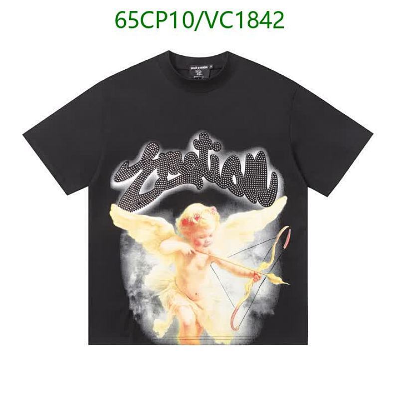 Denim Tears Eros Cupid T-Shirt - Black Cotton Graphic Tee with Rhinestones