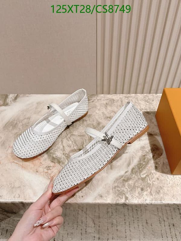 Louis Vuitton Women's White Woven Mesh Ballet Flats with Strap