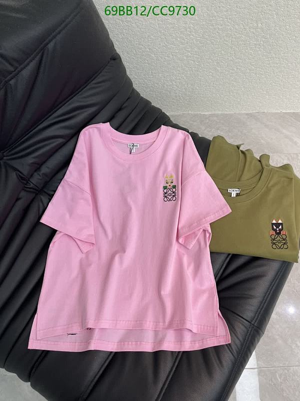 Loewe Cotton Embroidered Graphic T-Shirt - Pink & Olive
