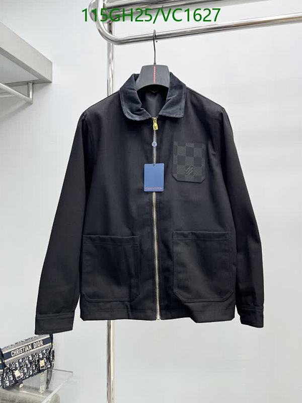 Louis Vuitton Men's Black Full-Zip Jacket with Signature Damier Patch