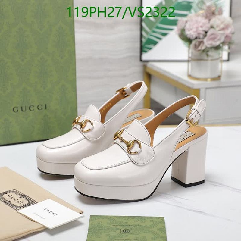 Gucci Women's Platform Slingback Loafers - White Leather Horsebit Heels 9 Gucci Women's Platform Slingback Loafers - White Leather Horsebit Heels