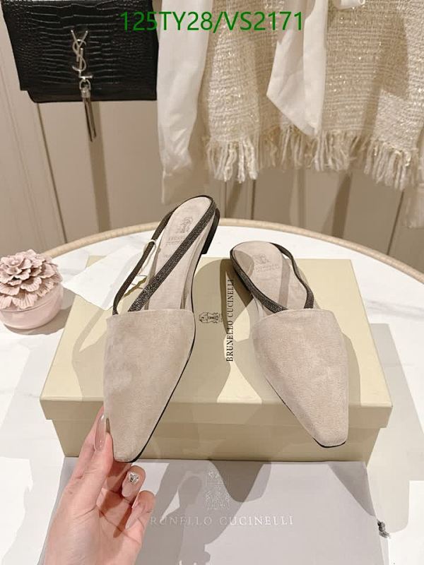 Brunello Cucinelli Women's Suede Slingback Mules - Elegant Pointed Toe Flats