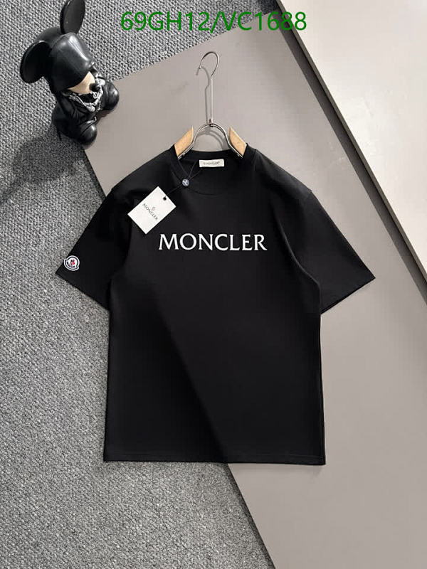 Moncler Men's Classic Logo Cotton T-Shirt - Black Short Sleeve Tee