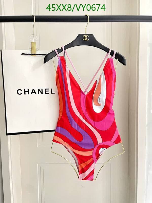 Pucci Psychedelic Print Criss-Cross Back One-Piece Swimsuit for Women