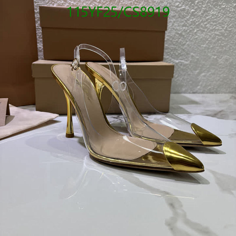 Gianvito Rossi Women's Transparent Gold-Toe Slingback Heels 7 Gianvito Rossi Women's Transparent Gold-Toe Slingback Heels