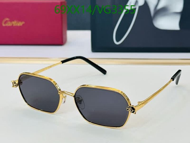 Cartier Gold-Tone Hexagonal Sunglasses with Dark Lenses - VG3355