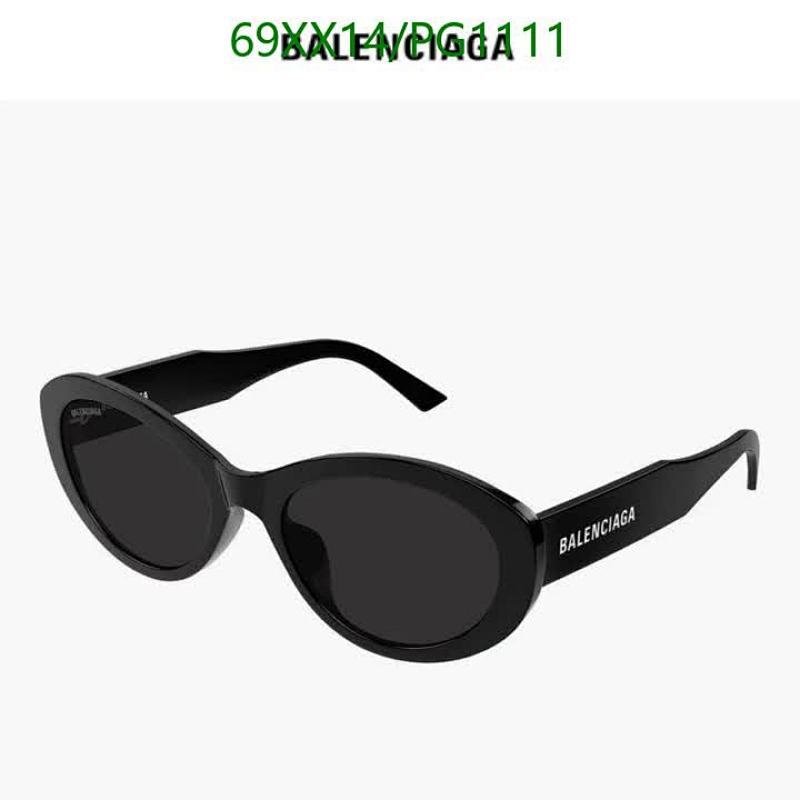 Balenciaga Oval Acetate Sunglasses with Black Lenses - PG1111