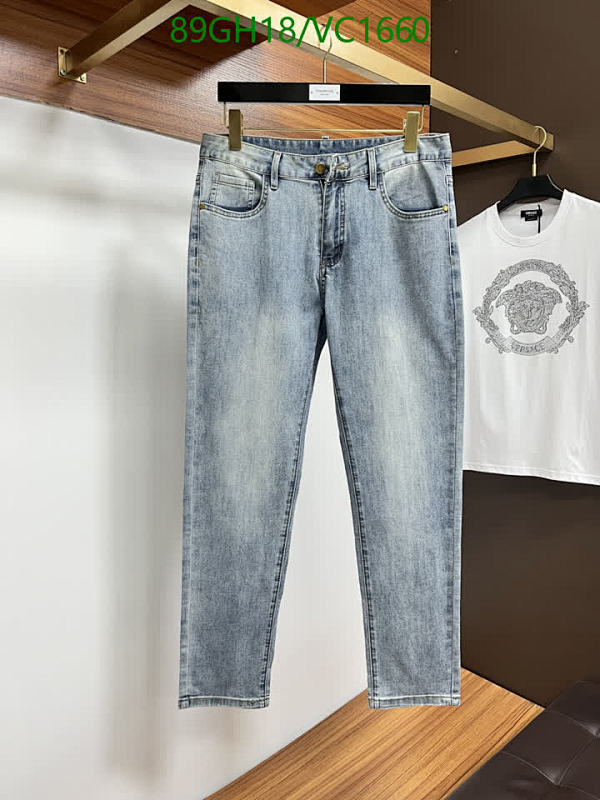 Versace Men's Light Wash Slim Fit Denim Jeans - Casual & Stylish