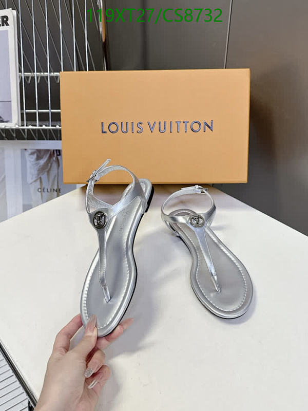 Louis Vuitton Women's Silver Leather Thong Sandals - EU 35-40