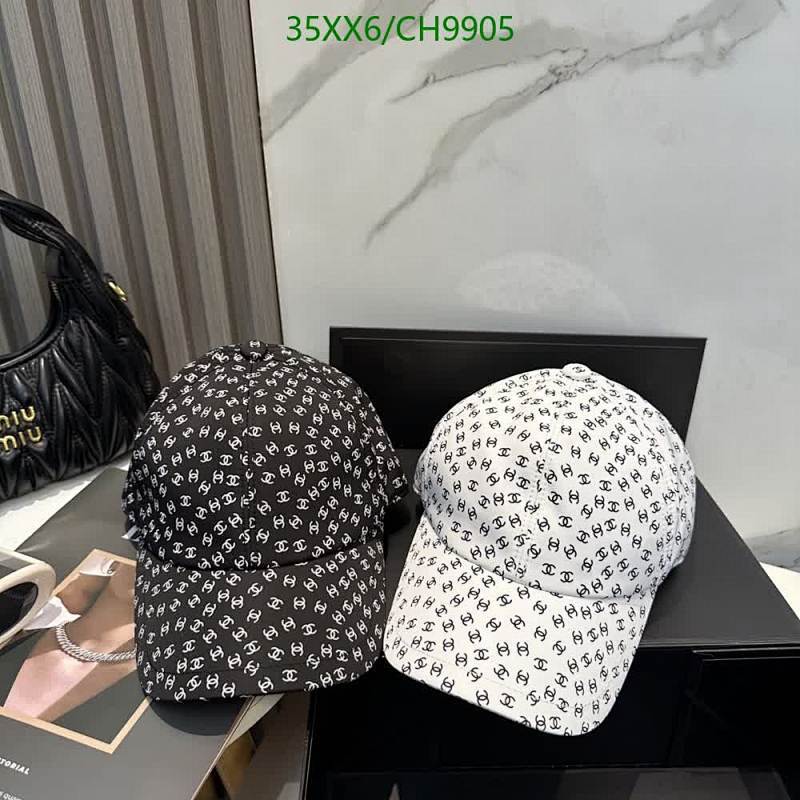 Chanel All-Over CC Logo Baseball Cap - Black/White