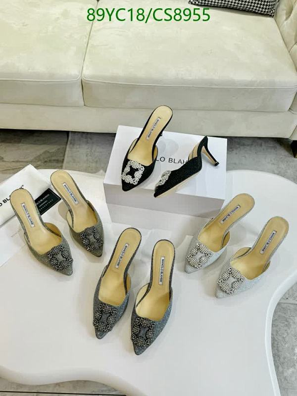 Manolo Blahnik Women's Sheepskin Slingback Heels with Crystal Buckle