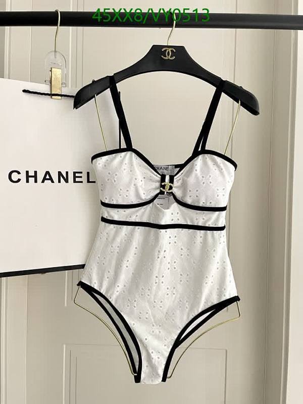 Chic Chanel White Eyelet Swimsuit - Elegant One-Piece for Summer Style