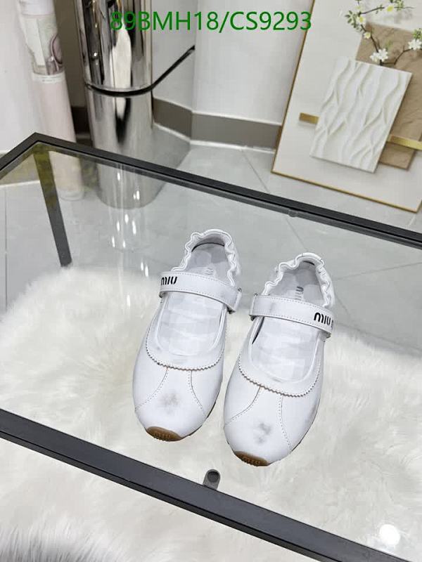 Miu Miu Women's White Sheepskin Suede Ballet Flats with Strap