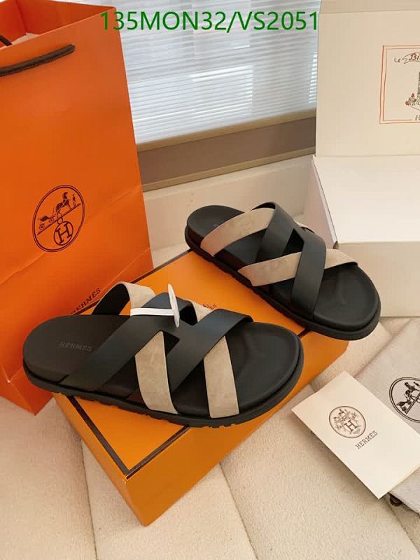 Hermes Men's Two-Tone H-Strap Sandals - Luxurious Cowhide & Sheepskin Comfort