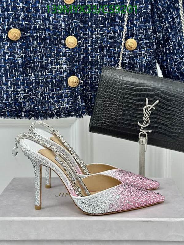 Jimmy Choo Women's Crystal Embellished Stiletto Heel Mules - Pink & Silver