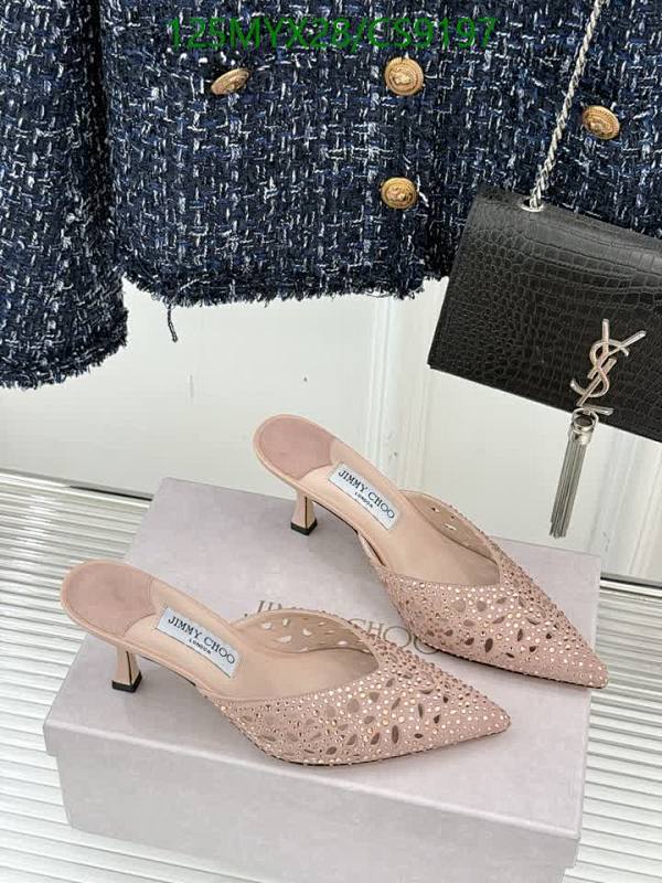 Jimmy Choo Women's Pink Embellished Pointed Toe Mules - Sheepskin & Cowhide