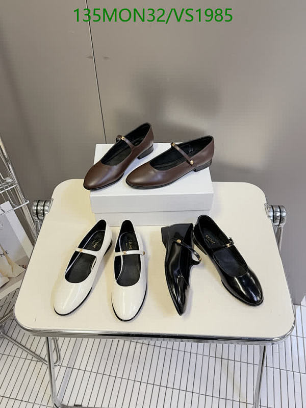 Celine Women's Mary Jane Flats - Leather Strap Detail & Comfortable Design