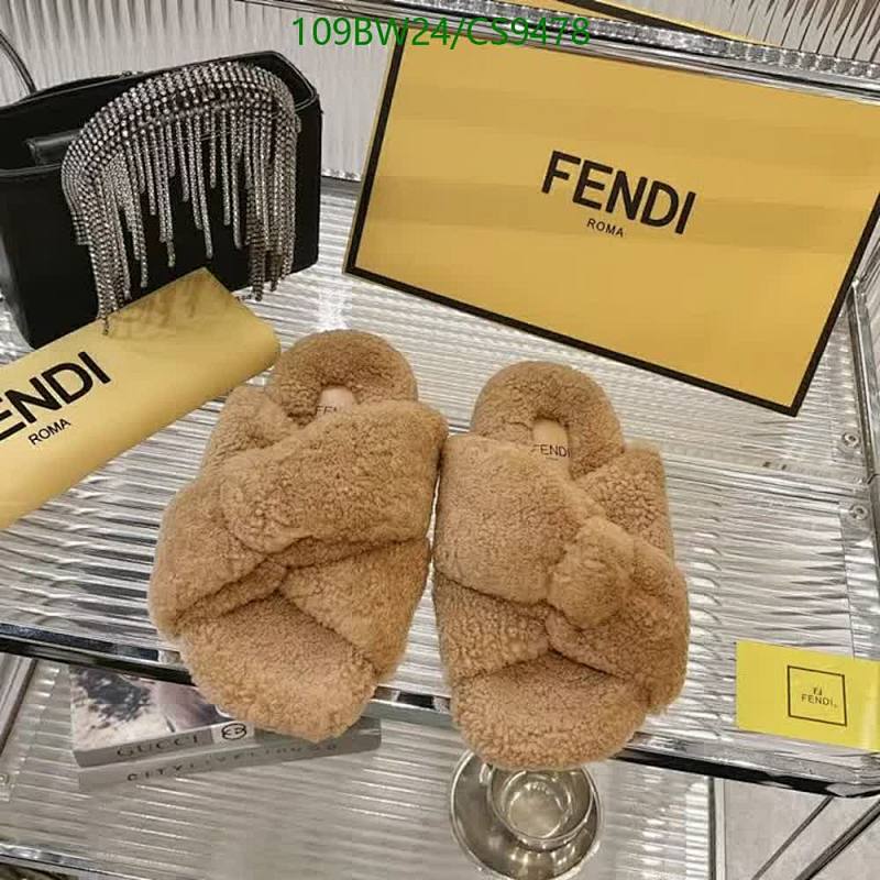 Fendi Women's Cozy Lambskin Cross-Strap Slippers - EU 35-41