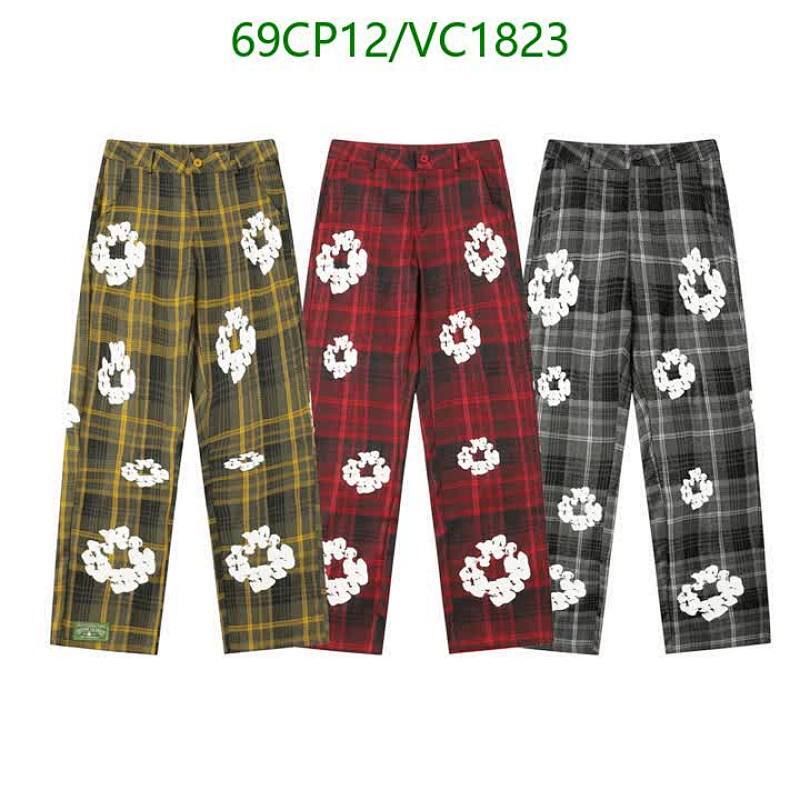 Denim Tears Plaid Patchwork Casual Trousers - Unisex Streetwear Pants
