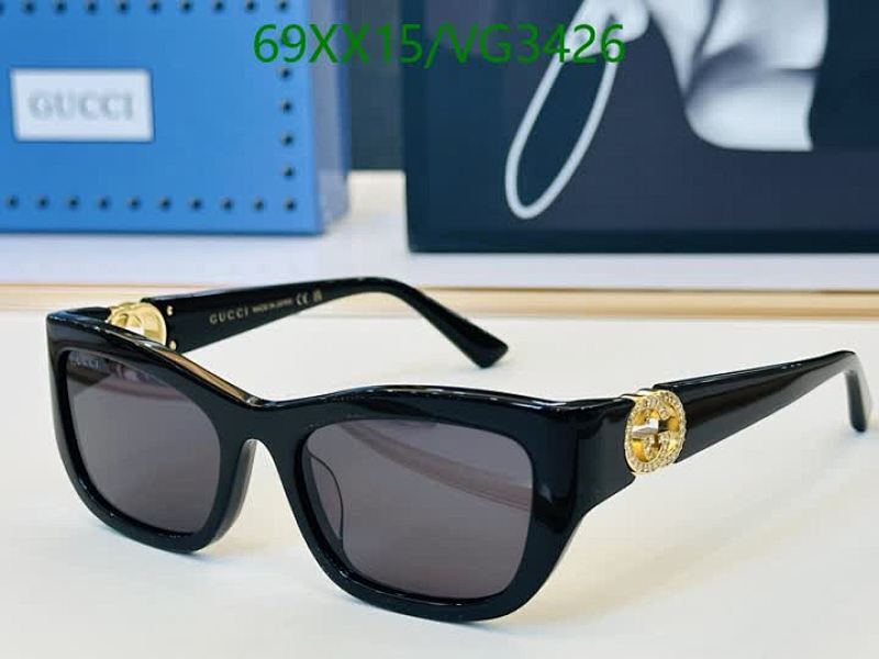 Gucci Square Frame Sunglasses with Interlocking G Logo - Black