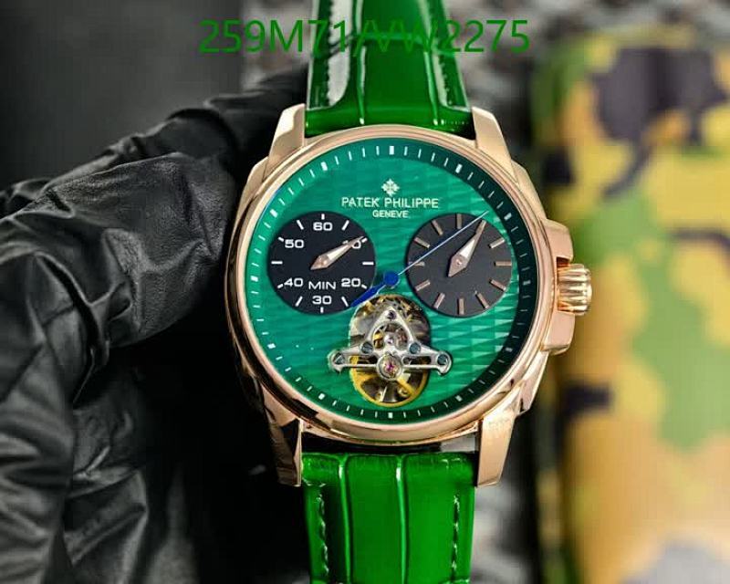 Patek Philippe Geneve Automatic Watch - Green Dial & Leather Strap