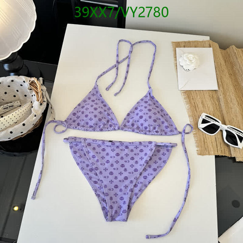 Chrome Hearts Women's Triangle Bikini Set - Stylish Purple Swimsuit