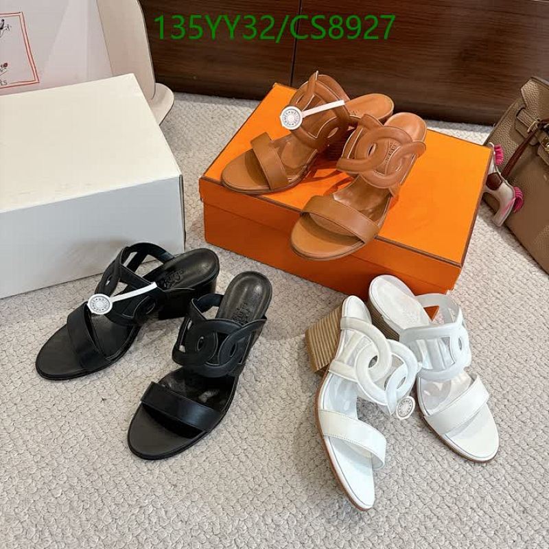 Hermes Women's Leather Block Heel Sandals