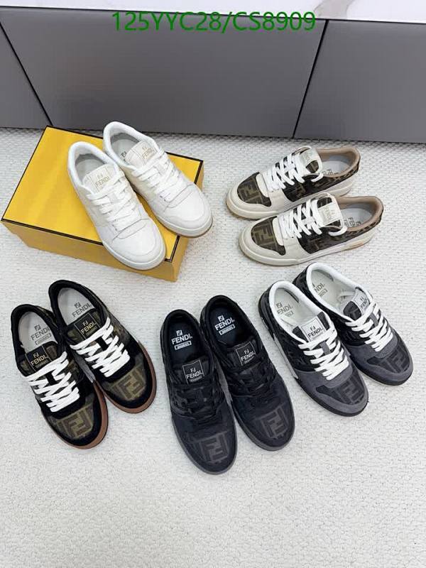 Fendi Women's Cowhide Casual Sneakers - White, Black, and Brown