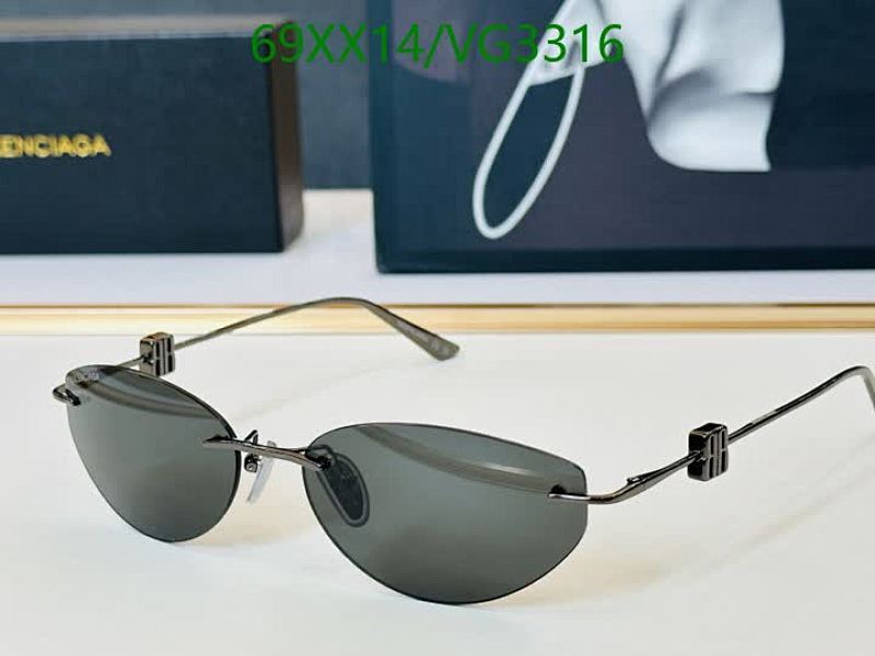 Balenciaga Rimless Oval Sunglasses for Men - Stylish UV Protection Eyewear