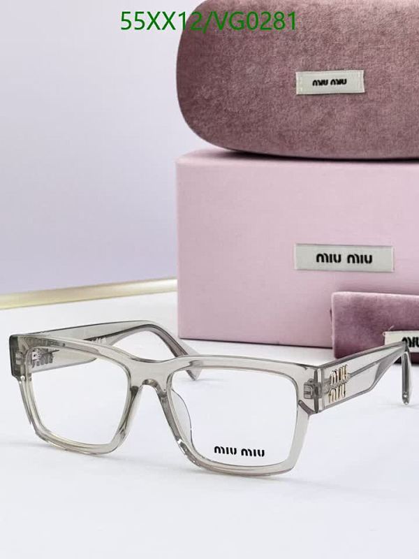 Miu Miu Stylish Square Frame Eyeglasses - VG0281 Clear Gray Frames