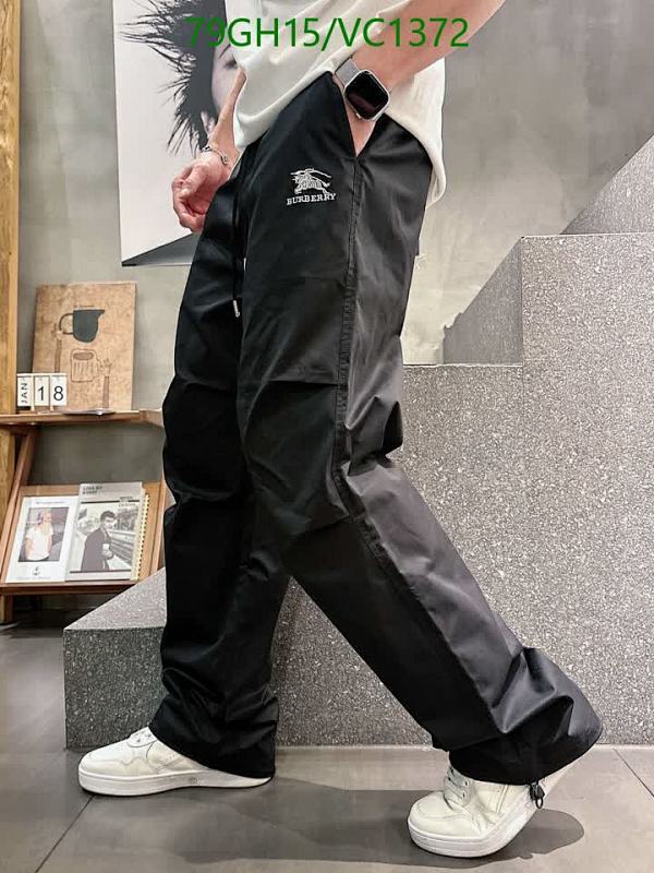 Burberry Men's Cotton Blend Casual Cargo Pants with Drawstring Waist